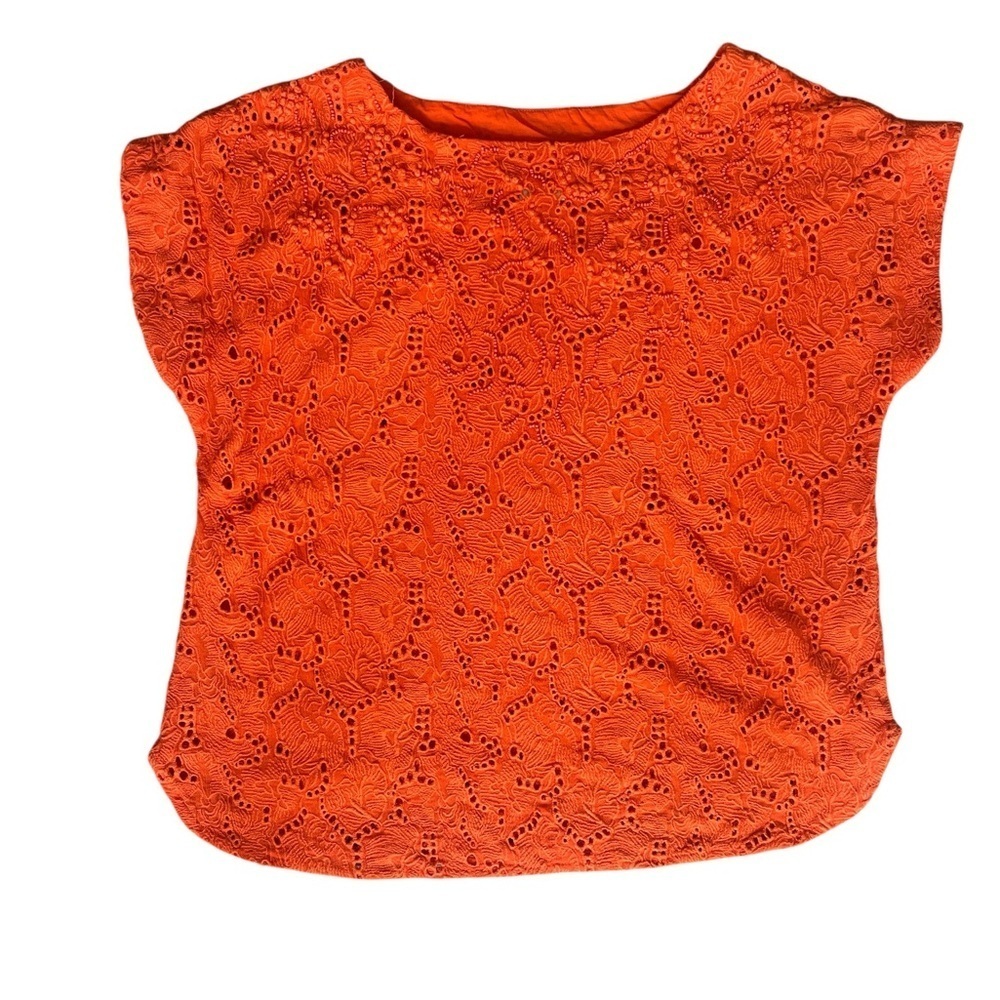 Maeve x Anthropologie Beaded Lace Short Sleeve Top Size 2 - Picture 5 of 10